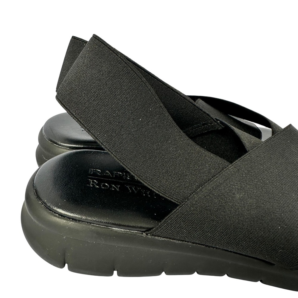 Rapisardi Ron White Black Elastic Cross Strap Wedge Sandals Made in Italy EU 41 - Picture 13 of 13